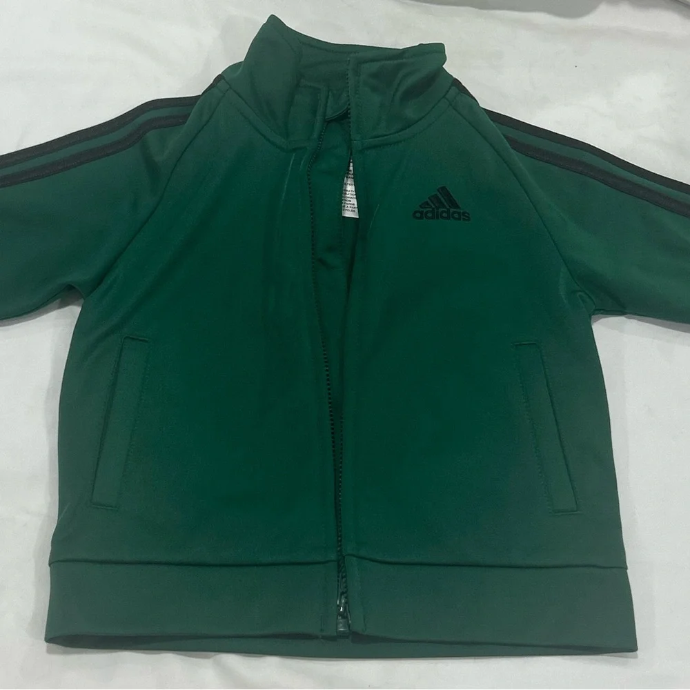 adidas Kids Green and Black Rashguard Two-Piece Swim Set